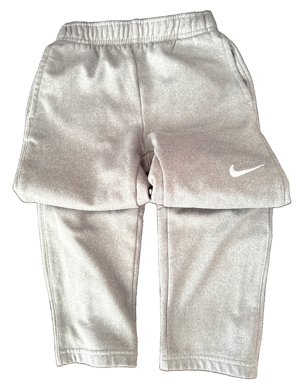 Nike Light Gray Grey Dri-FIT Athletic Fleece Lined Pants Boys Youth M